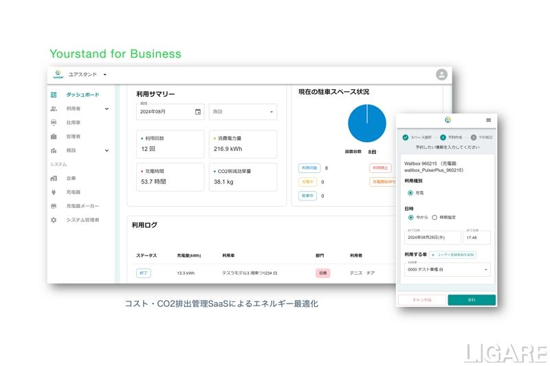 ユアスタンド、法人向けEV充電管理システム提供開始　社用車EV化も支援